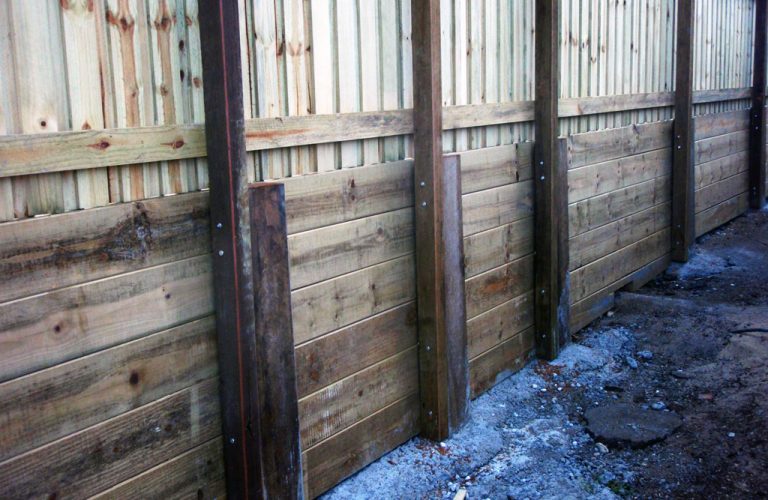 Sleeper Retaining Wall & Fence