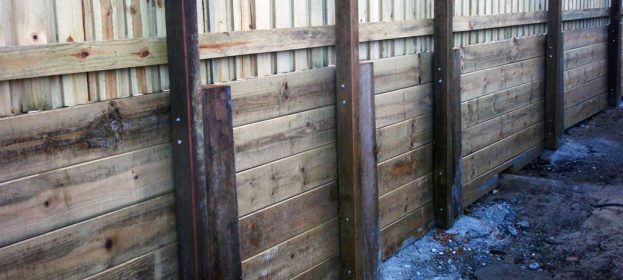 Sleeper Retaining Wall & Fence